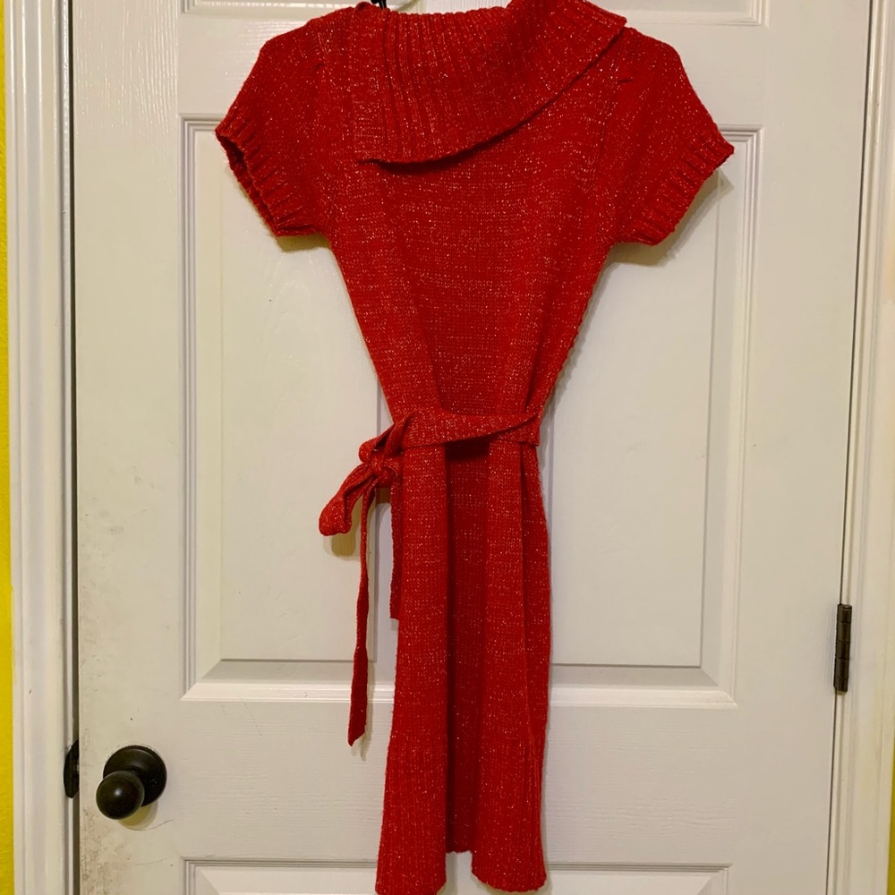 RED CHERRY STYX GIRLS GLITTER RED SWEATER DRESS.XL